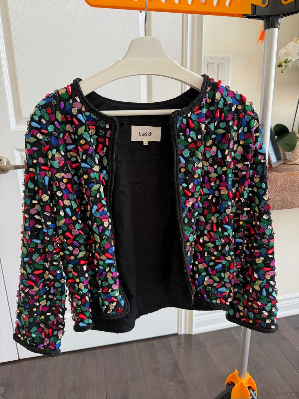 ba&sh Multicoloured Beaded Cropped Jacket